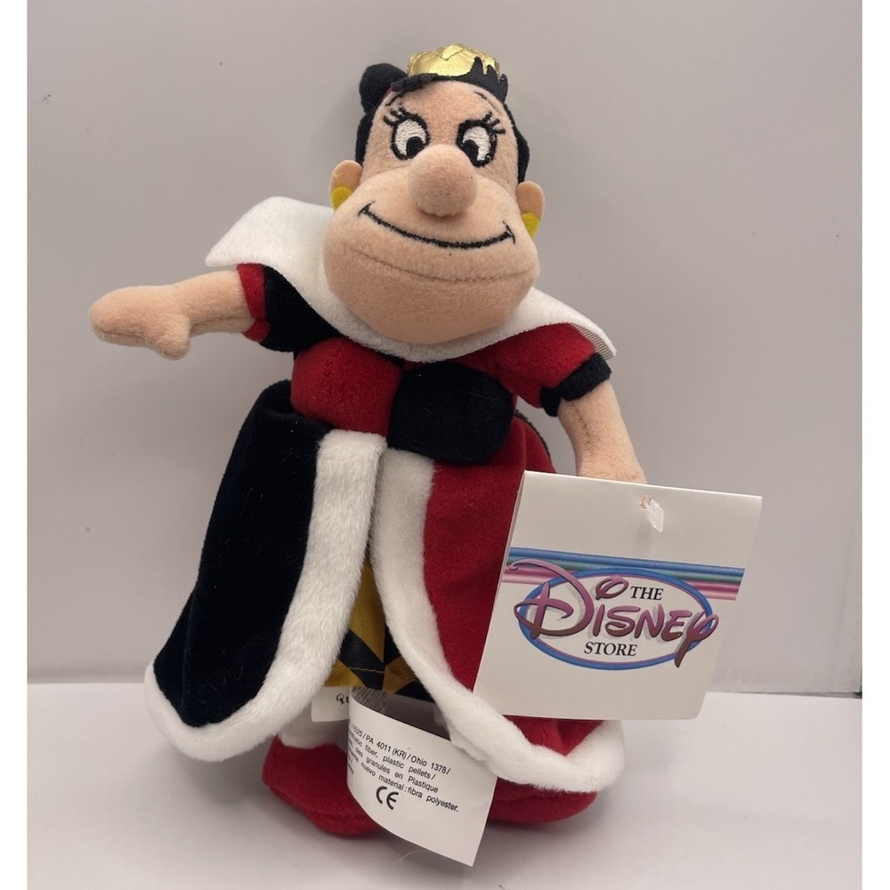 Disney Store Alice In Wonderland Queen of Hearts Mini‎ Bean Plush NWT VTG 8"